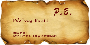 Pávay Bazil névjegykártya